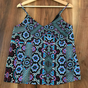 Silky print spaghetti strap tank